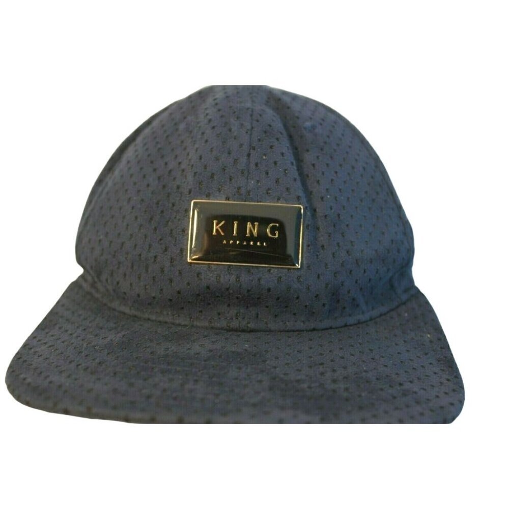 King Apparel Mens Cap Hat Adjustable Snapback Navy Perforated Reign Supreme